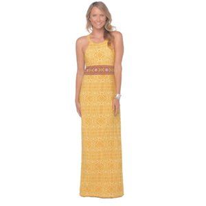 Prana Yellow Skye Maxi Dress Organic Cotton Medium